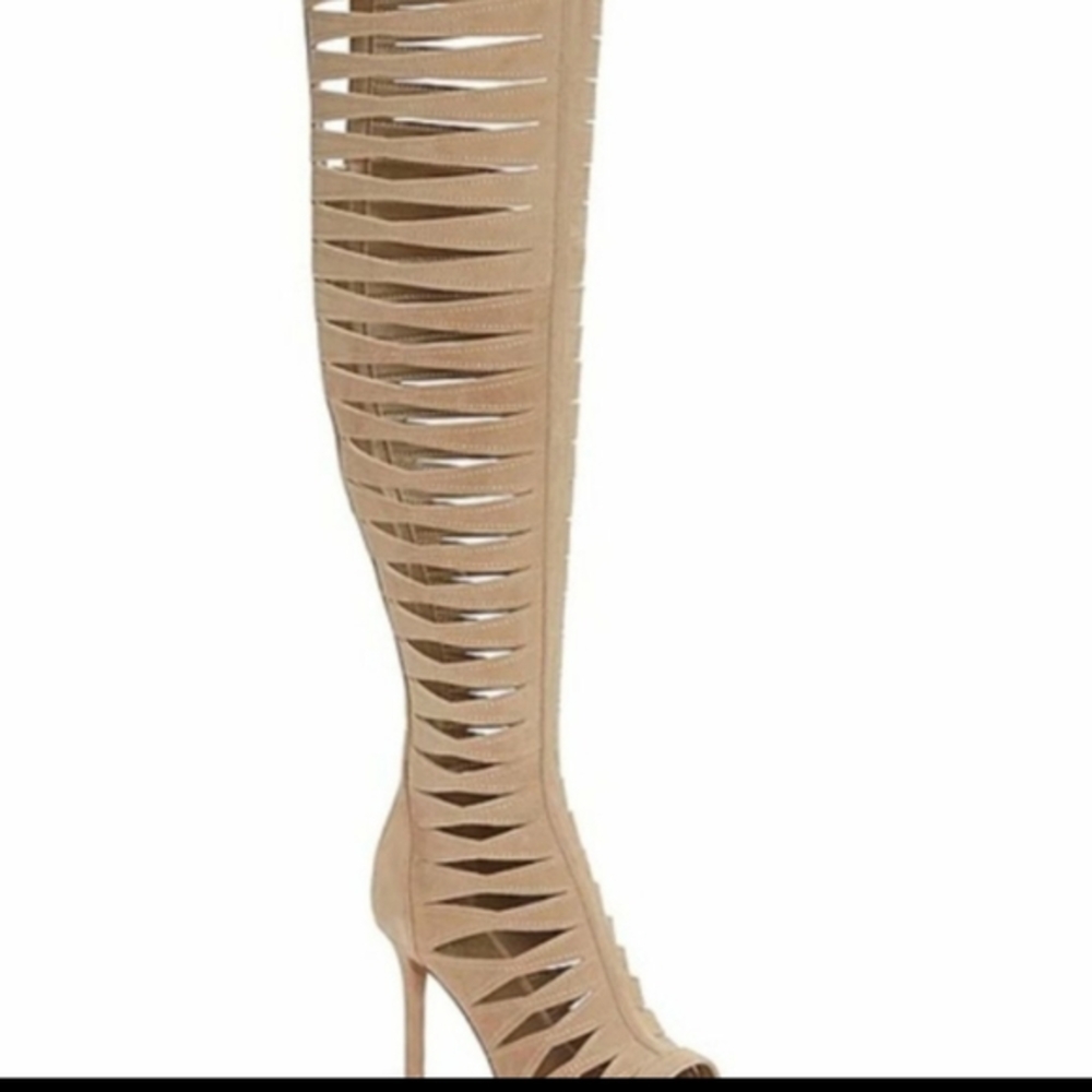Vince Camuto Tan Cut-Out Heeled Boots
